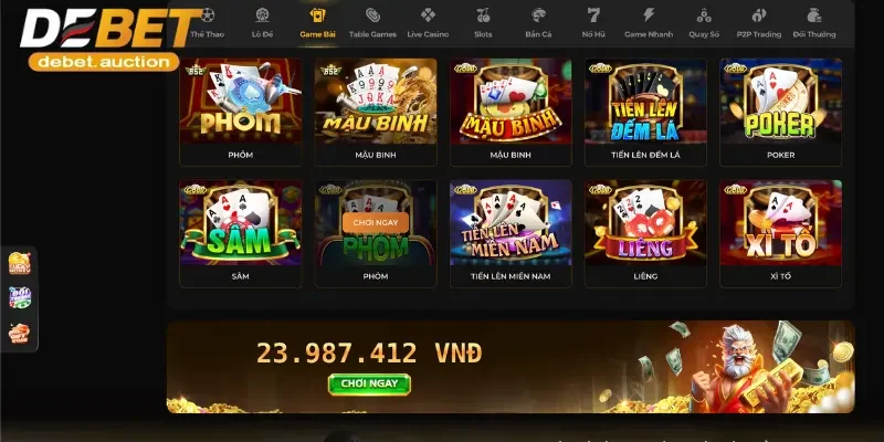 Sân chơi bài uy tín, đảm bảo trả thưởng hấp dẫn